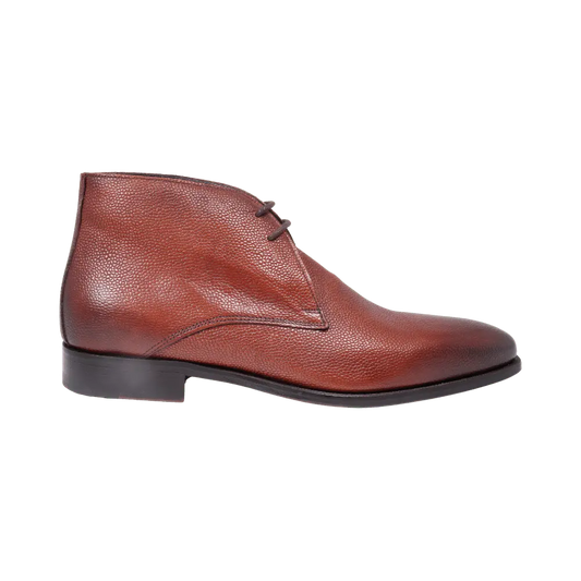 Men's Chukka Boot in Calf Leather Cognac Brown (BE940-05)