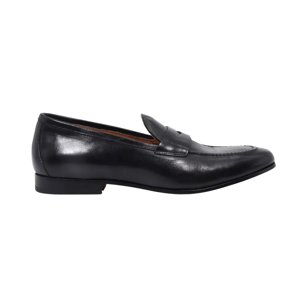 Men's Genuine Leather Classic Moccasin in Black by Aliverti (AC282)