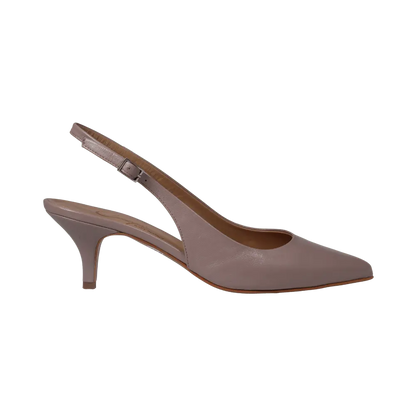 Ladies Genuine Leather Elegant Sling Back Court Heel in Tortora by Aliverti (CRB122)