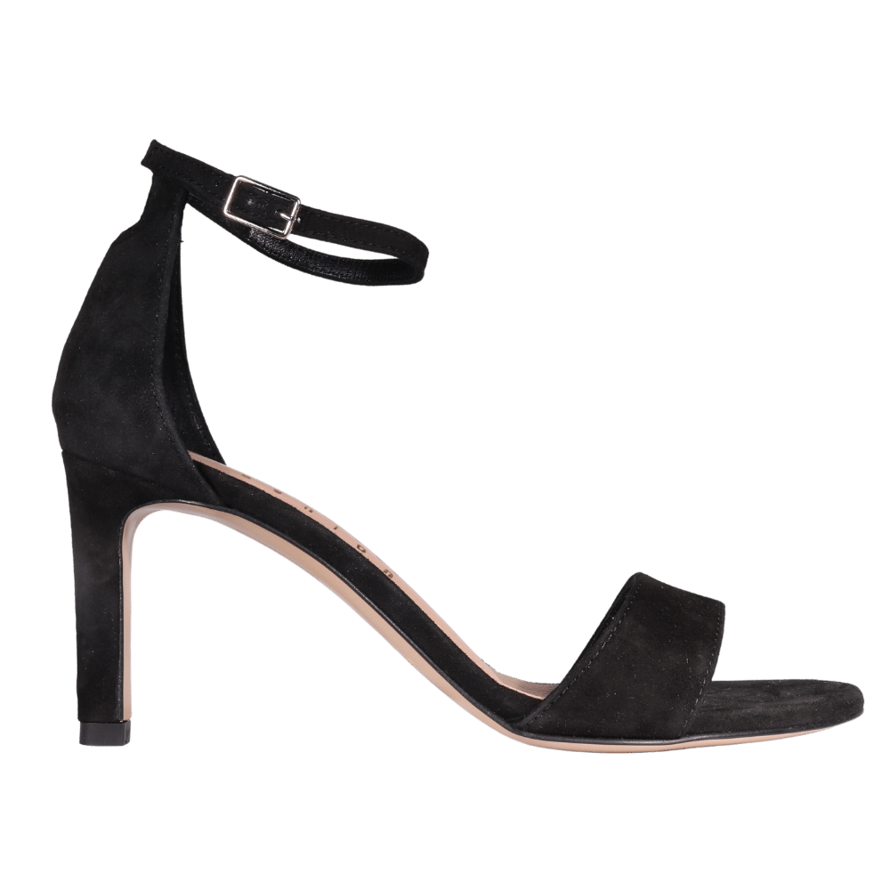 Ladies High Heel Sandal -Leather Suede Black - AL CORY3