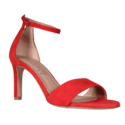Leather & Suede Laminated High Heel Sandals in Red by Aliverti (ALCORY3)