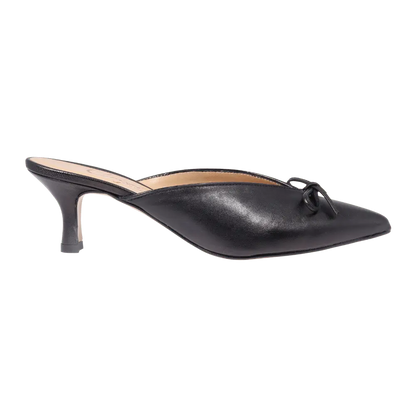 Ladies Genuine Leather Elegant Slipper Heel in Nero by Aliverti (CRA05)