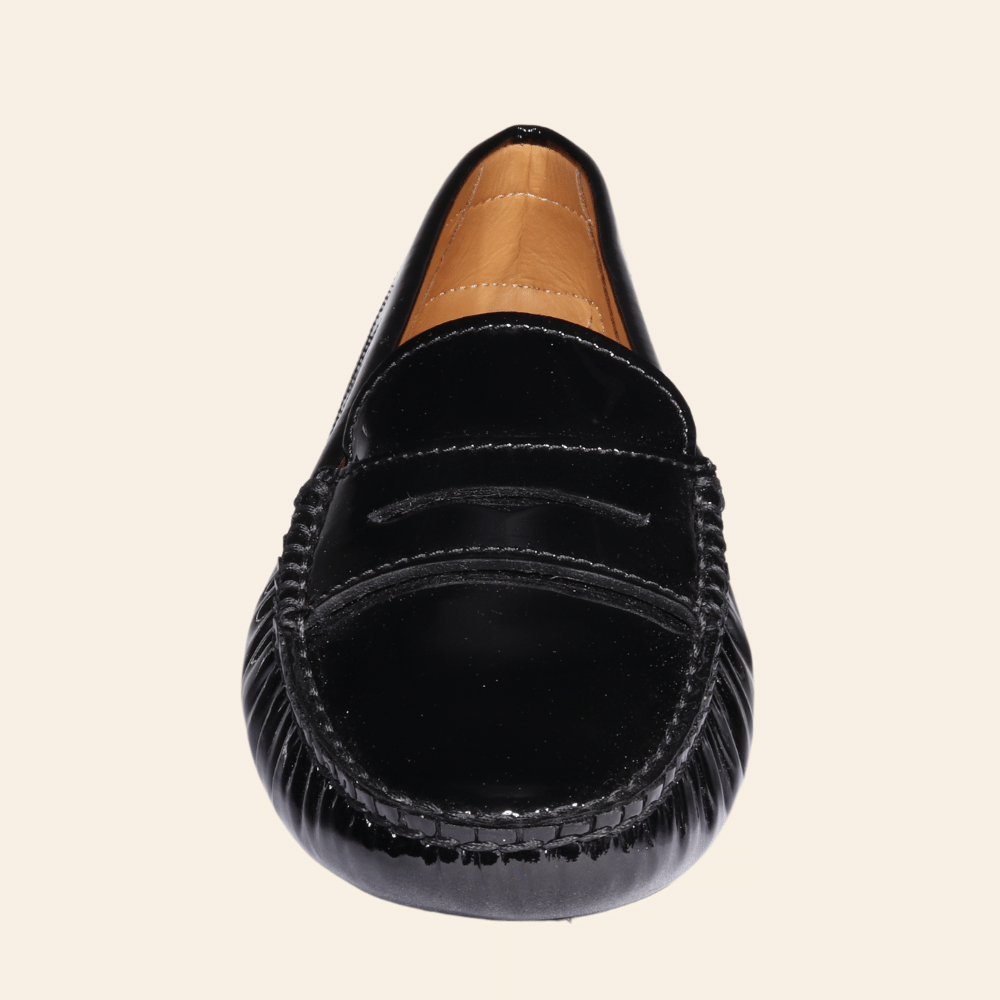 Ladies Driver Shoe - Leather Patent Black - ALD040
