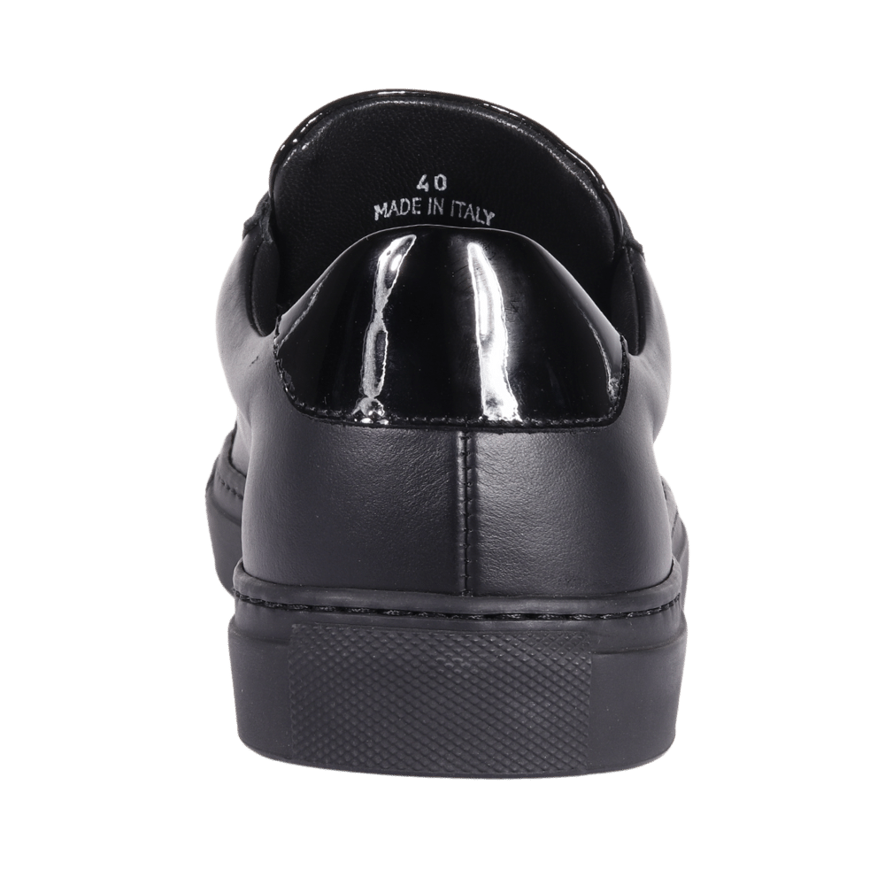 Ladies Genuine Leather Italian Sneakers in Black by Aliverti
