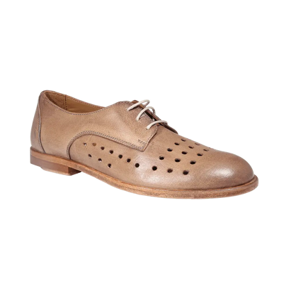 Ladies Genuine Leather Derby in Cuoio Brown by Aliverti (ALD387)