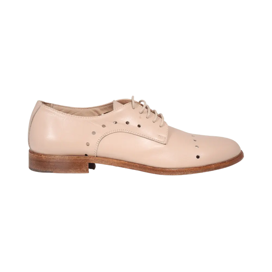 Ladies Genuine Leather Derby in Sabbia by Aliverti (ALD387)