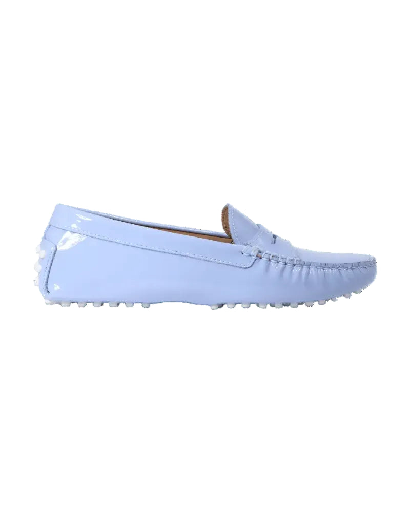 Driver Moccasin in Leather Patent Celeste (COND040002)