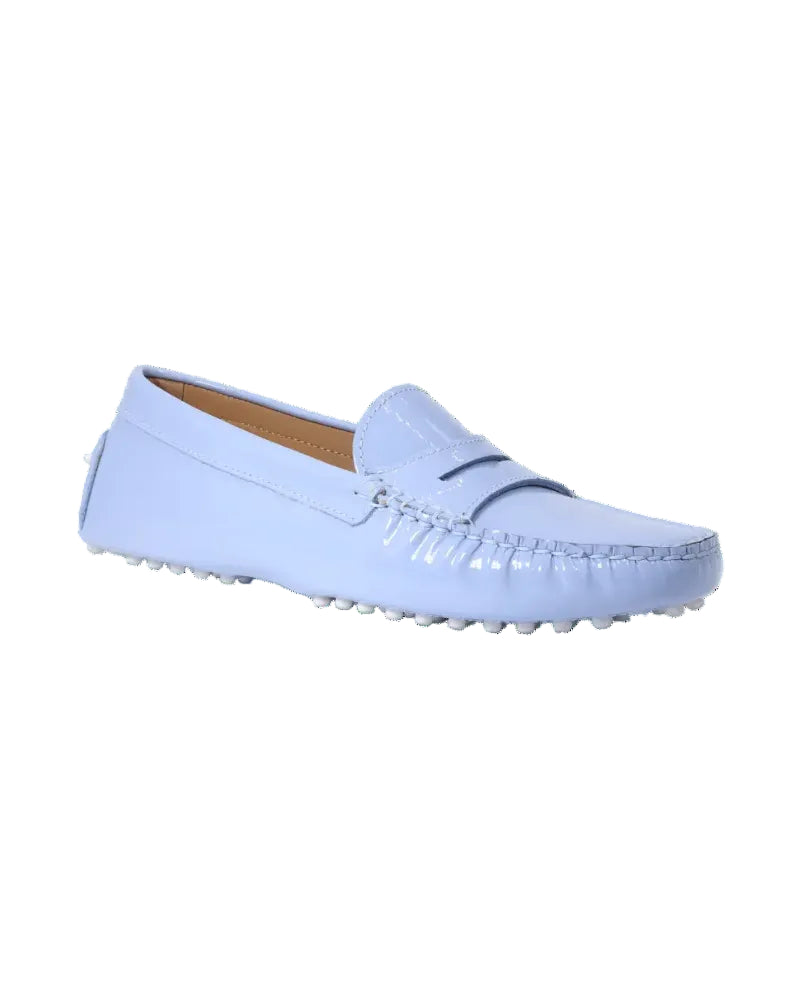 Driver Moccasin in Leather Patent Celeste (COND040002)