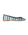 Women's Ballerina in Waxi Fabric Striped Blue (ESB315)