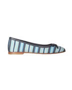 Women's Ballerina in Waxi Fabric Striped Blue (ESB315)