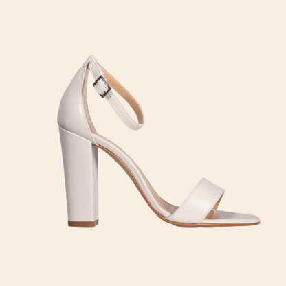 Ladies Italian Genuine Leather Platform Heel in White by Aliverti