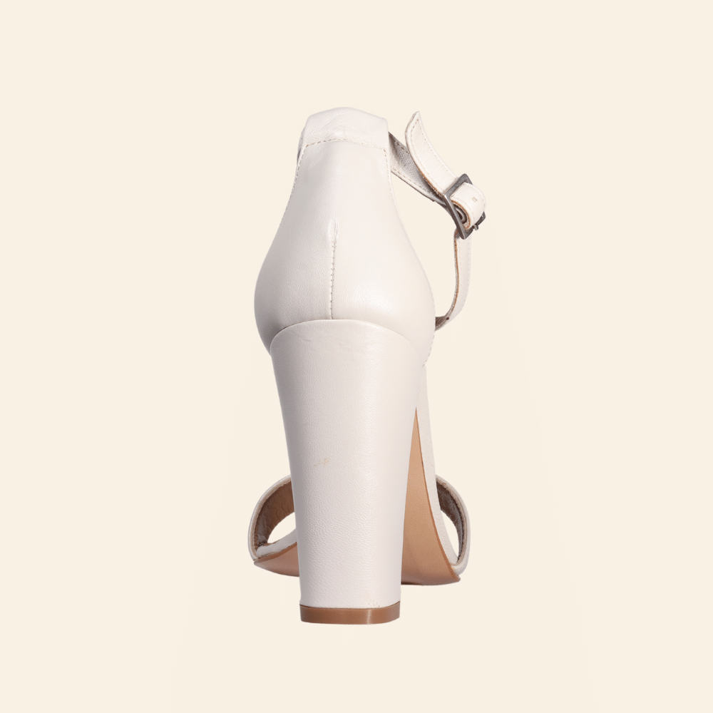 Ladies Italian Genuine Leather Platform Heel in White by Aliverti