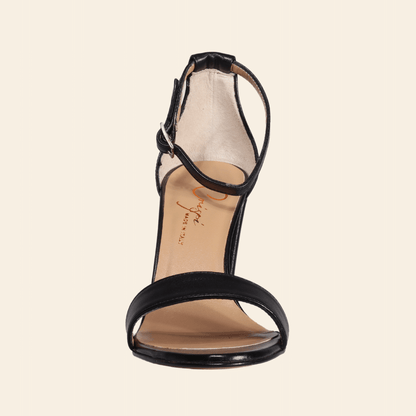Ladies Italian Genuine Leather Platform Heel in Nero by Aliverti