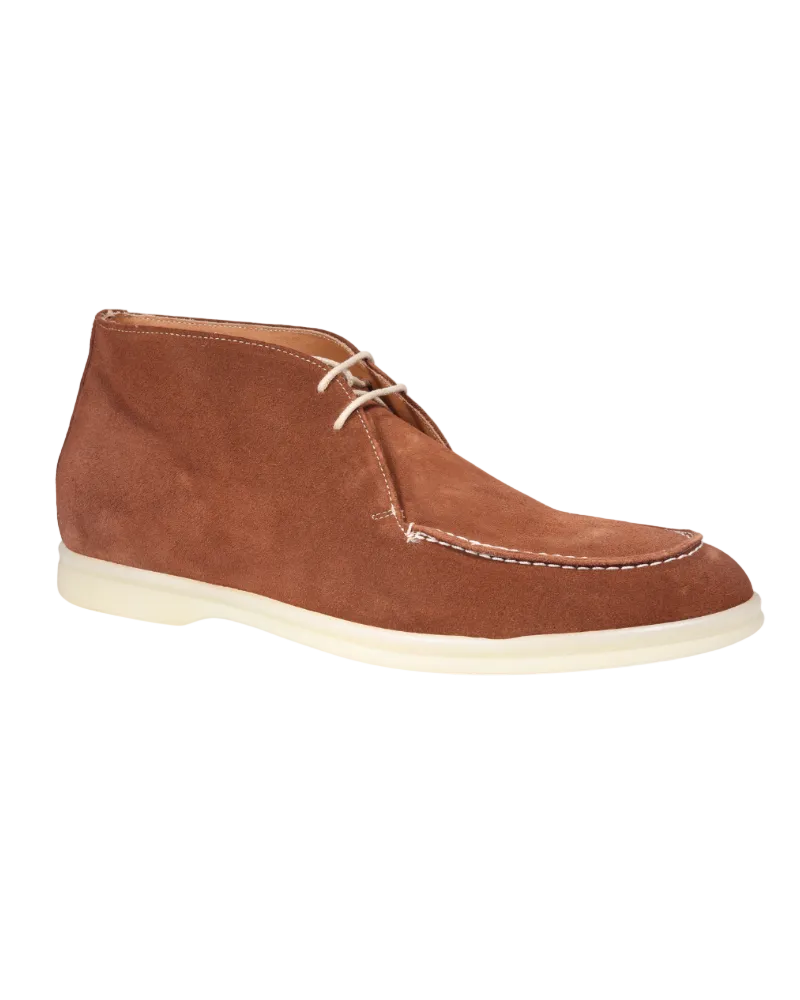 Men's Chukka Boot in Leather Suede Bruciato Brown (BEED05)