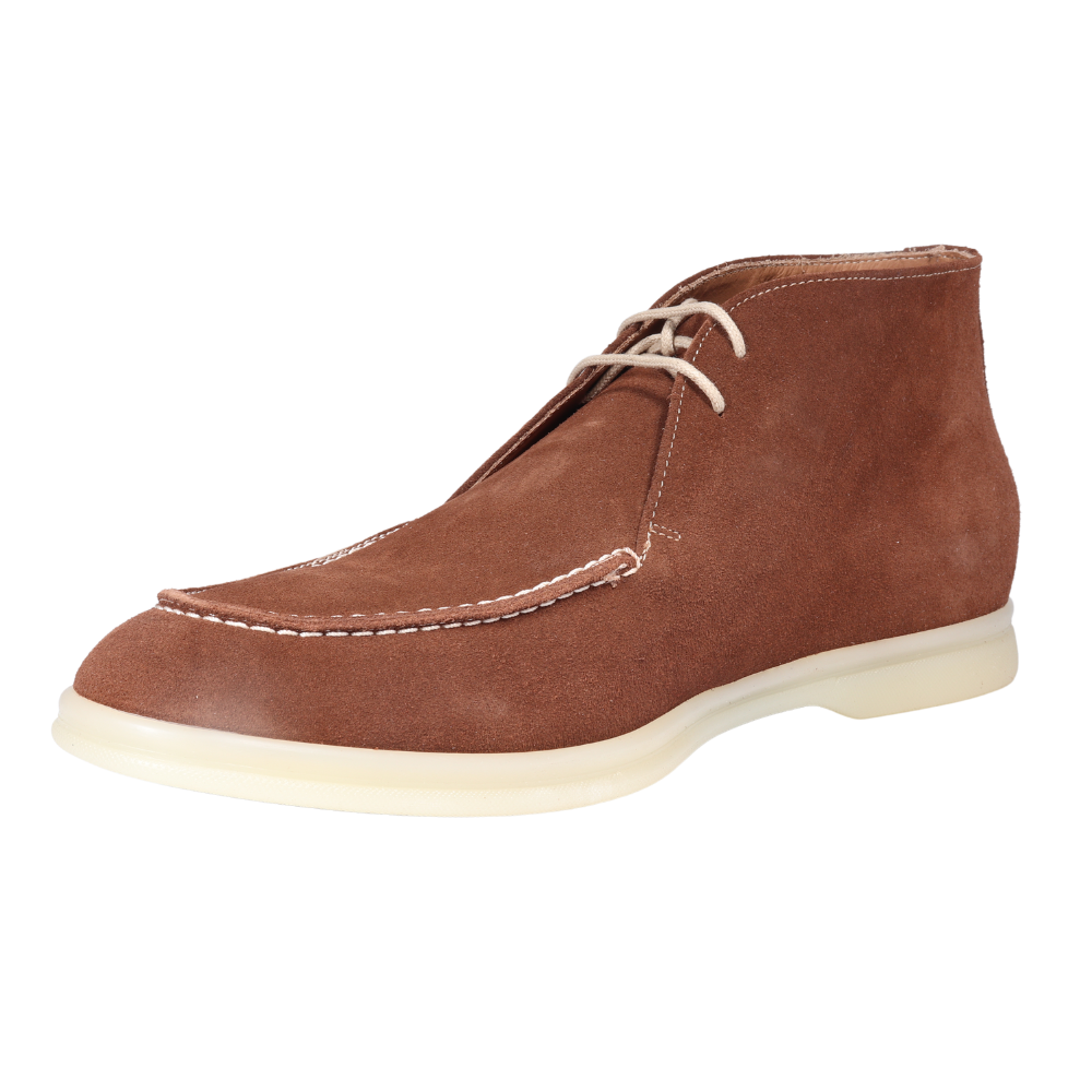 Men's Chukka Boot in Calf Leather Suede Bruciato Brown (BEED05)