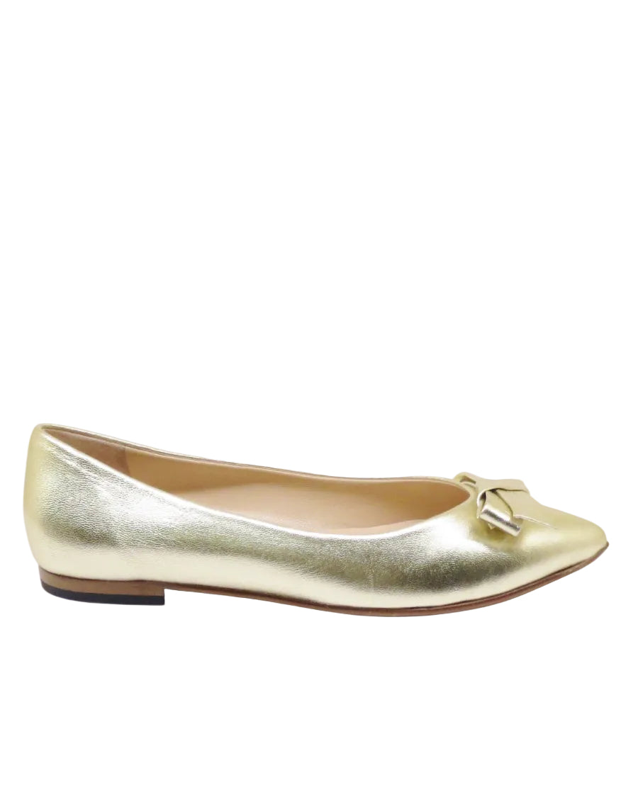 Calf Leather Laminated Metallic Upper / Leather Sole