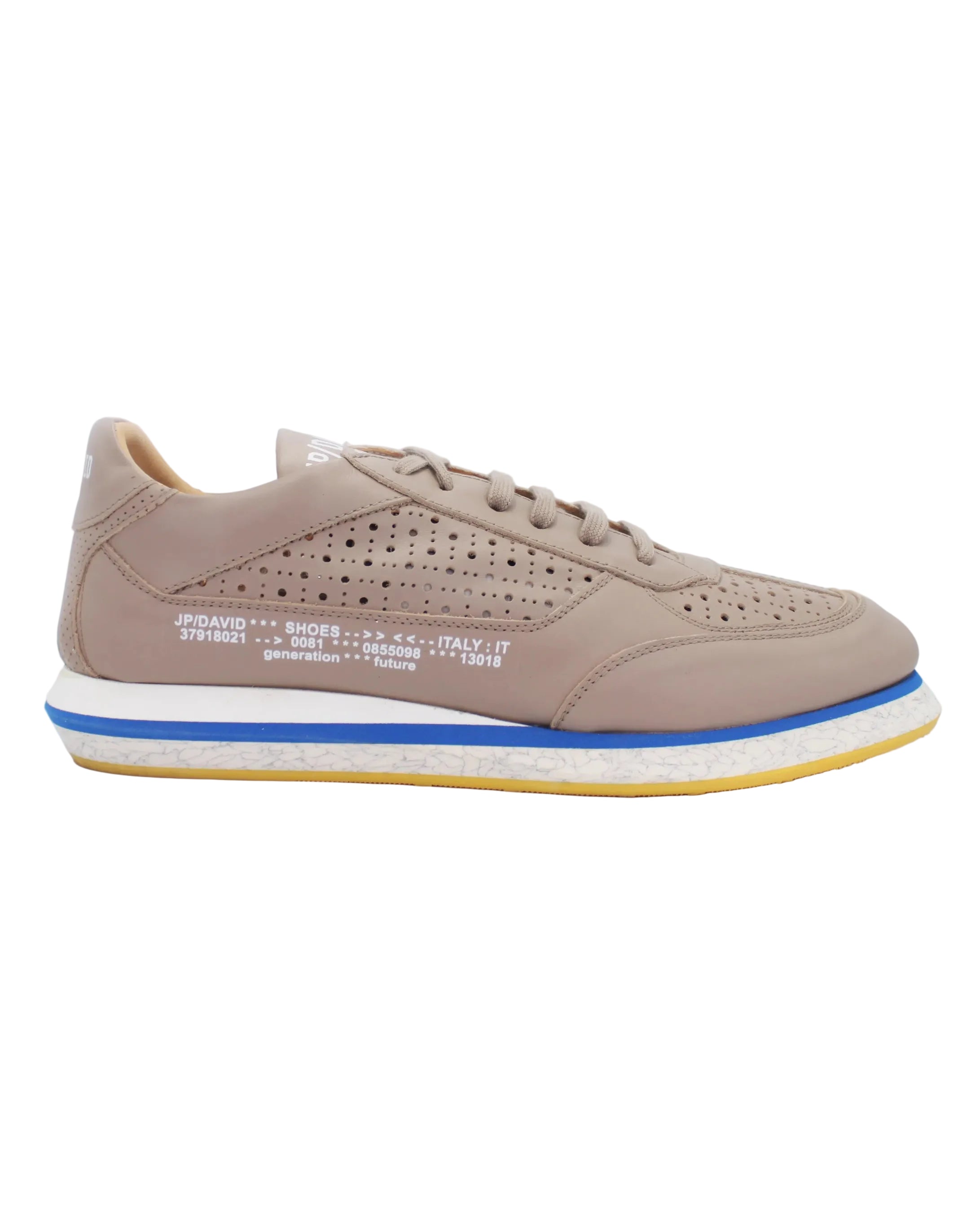 Men's genuine leather sneaker in beige made in Italy exclusively for Aliverti (JP2689/2BEI)