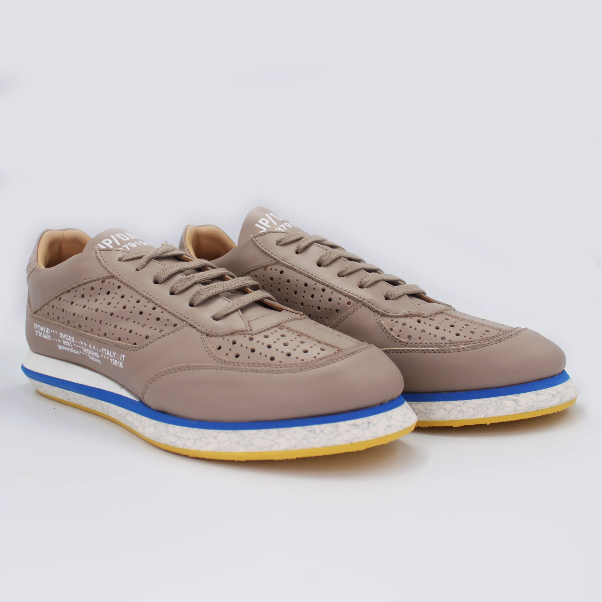 Men's genuine leather sneaker in beige made in Italy exclusively for Aliverti (JP2689/2BEI)