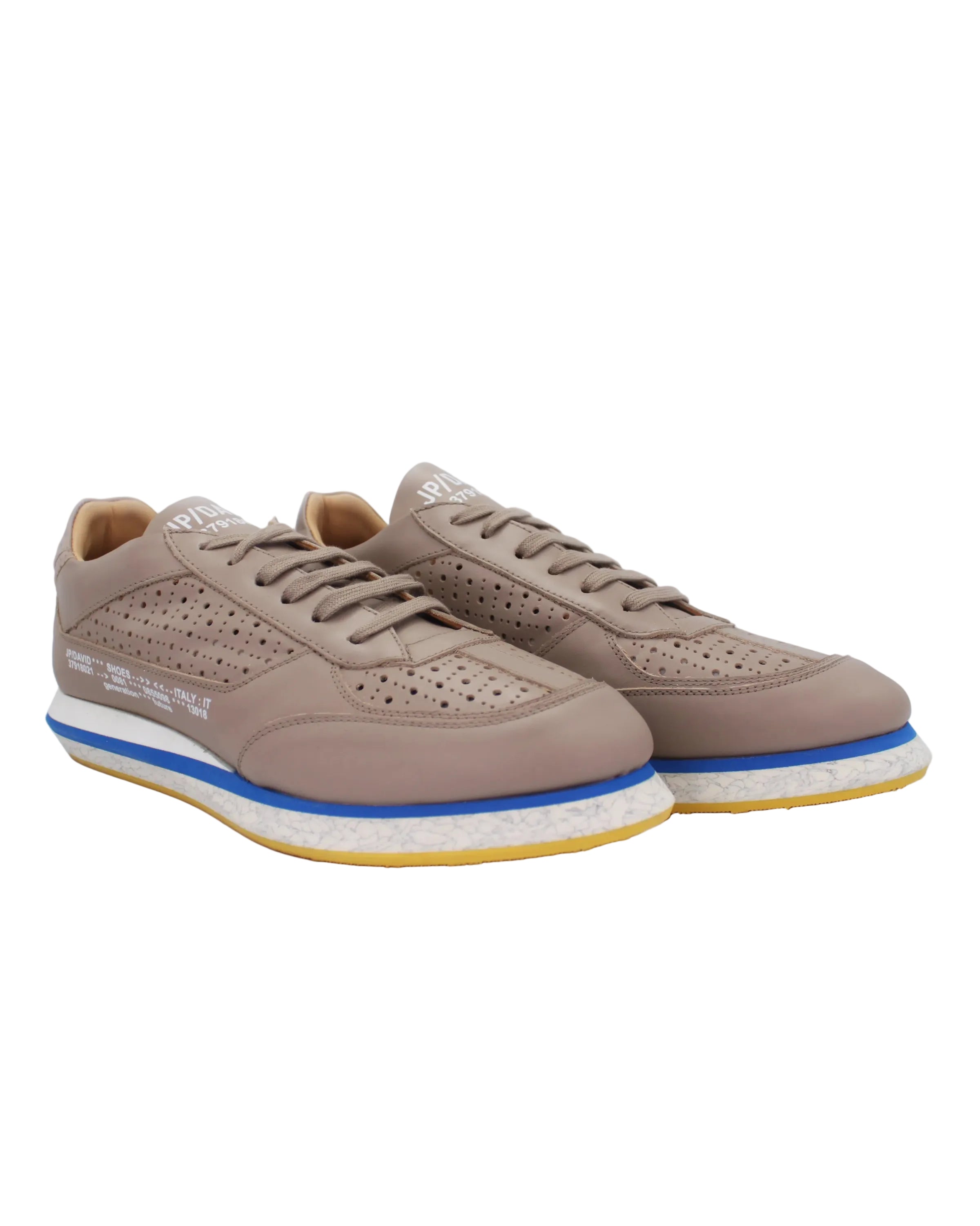 Men's genuine leather sneaker in beige made in Italy exclusively for Aliverti (JP2689/2BEI)
