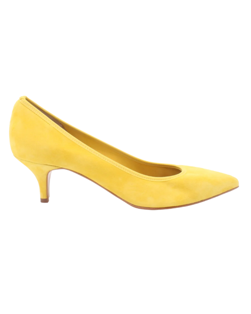 靴 YELLO MUTED HEELS Handmade Italian Leather Court Heel in Yellow | Women | Aliverti (543)