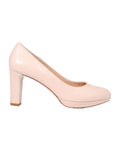 Women's Platform Court Heel in Leather Rosa (MDF60170)
