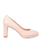 Women's Platform Court Heel in Leather Rosa (MDF60170)