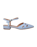 Women's Flat Shoe in Leather Azul (MDF60244)