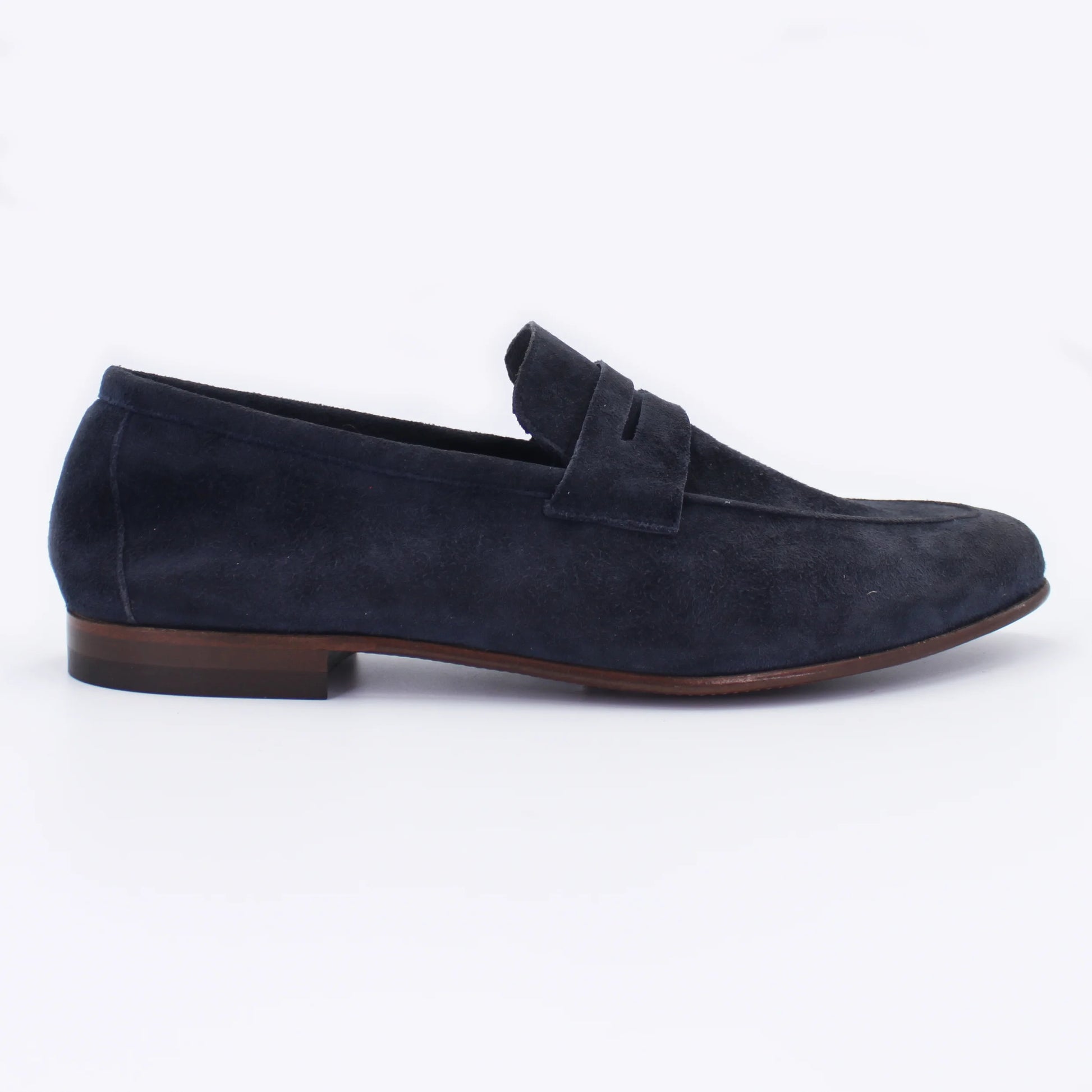 Handmade Italian Suede Moccasin Loafer in Bue Men Aliverti