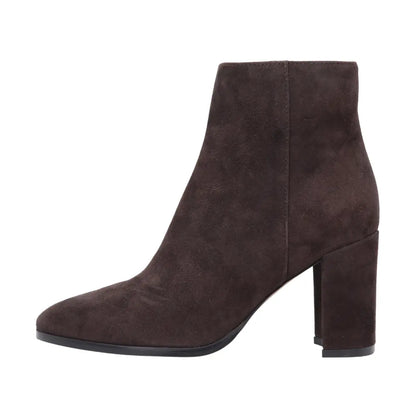 Leather & Suede High Heeled Ankle Boot in Testa di Moro (ALMARZIA1)