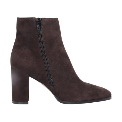 Leather & Suede High Heeled Ankle Boot in Testa di Moro (ALMARZIA1)