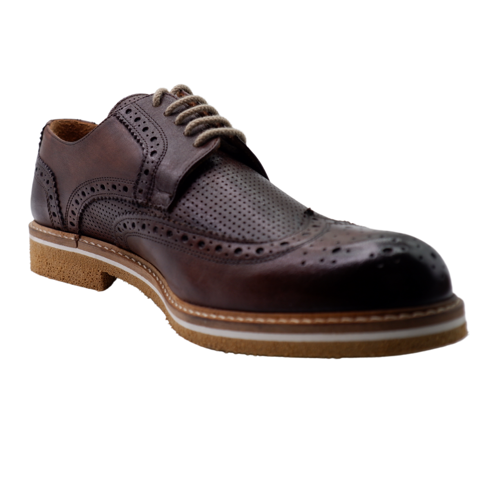 Shop Handmade Italian Leather Brogues in Brown with Cork Sole (ART6010) or browse our range of hand-made Italian footwear for men in leather or suede in-store at Aliverti Durban or Cape Town, or shop online. We deliver in South Africa & offer multiple payment plans as well as accept multiple safe & secure payment methods.
