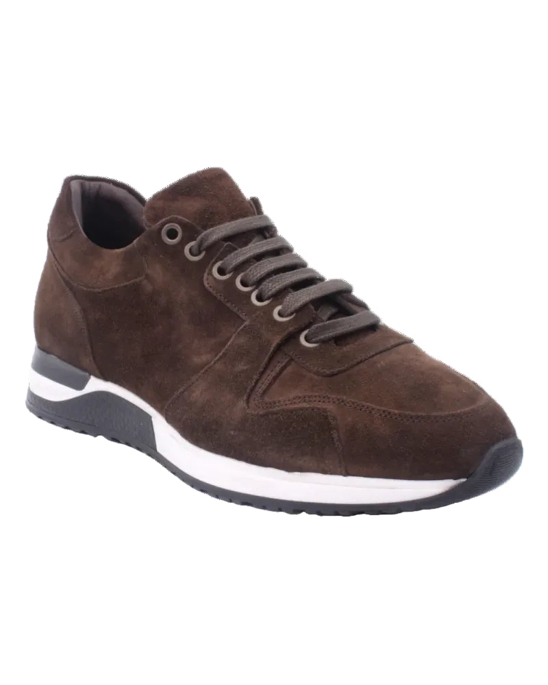 ルネッサンス Handmade Italian Suede Sneaker in Brown | Men | Aliverti (DU21)