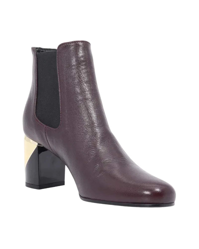 Women's Ankle Boot in Leather Bordeaux (ALMUSE7)