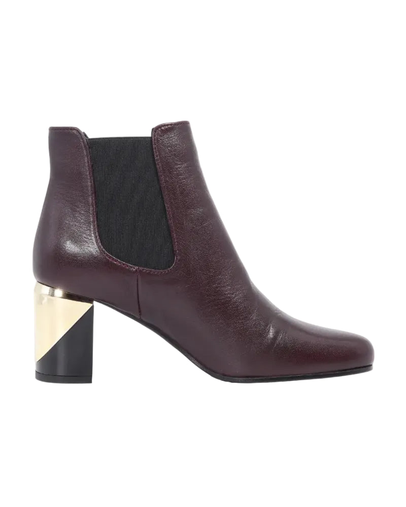 Women's Ankle Boot in Leather Bordeaux (ALMUSE7)