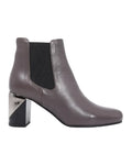 Women's Ankle Boot in Leather Taupe (ALMUSE7)