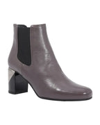 Women's Ankle Boot in Leather Taupe (ALMUSE7)