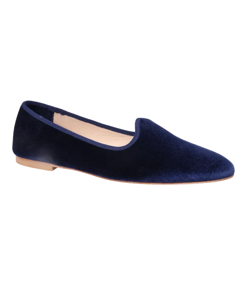 Women's Velvet Ballerina Pump Blue (ESP112BLU)