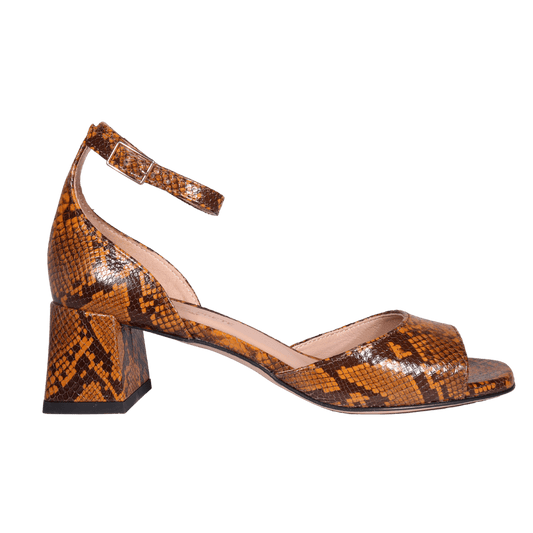 High Heeled Ankle Strap Sandals in Python by Aliverti (ALPERLA4)