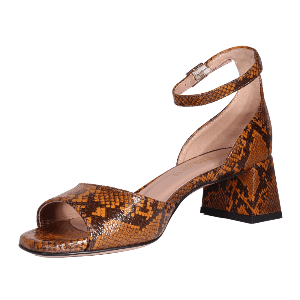 High Heeled Ankle Strap Sandals in Python by Aliverti (ALPERLA4)