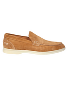 Men's genuine leather suede moccasin/ loafer in tabacco/ brown made in Italy exclusively for Aliverti (BER2STAB)