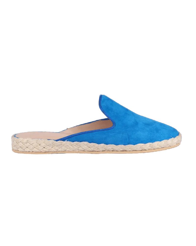 Summer Slipper in Leather Suede Turchese (FESABOT732)