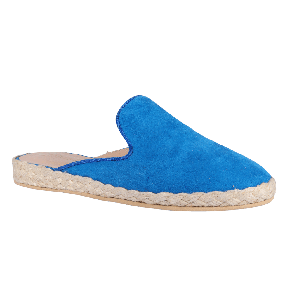 Ladies Summer Slipper - Leather Suede Turchese - FESABOT732