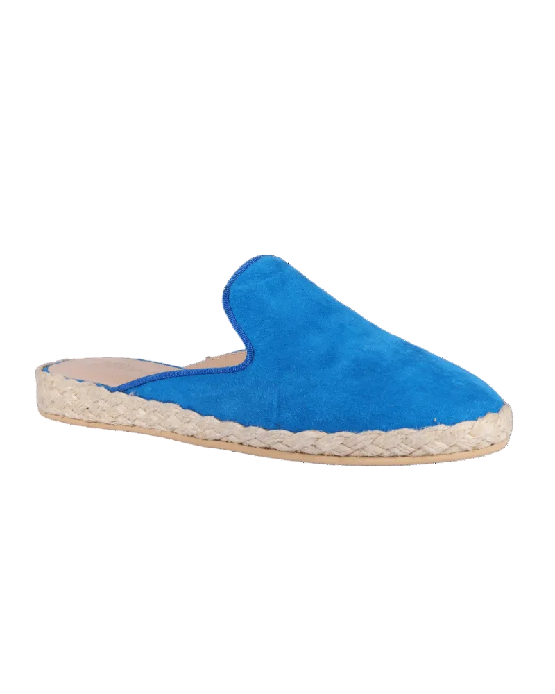 Summer Slipper in Leather Suede Turchese (FESABOT732)
