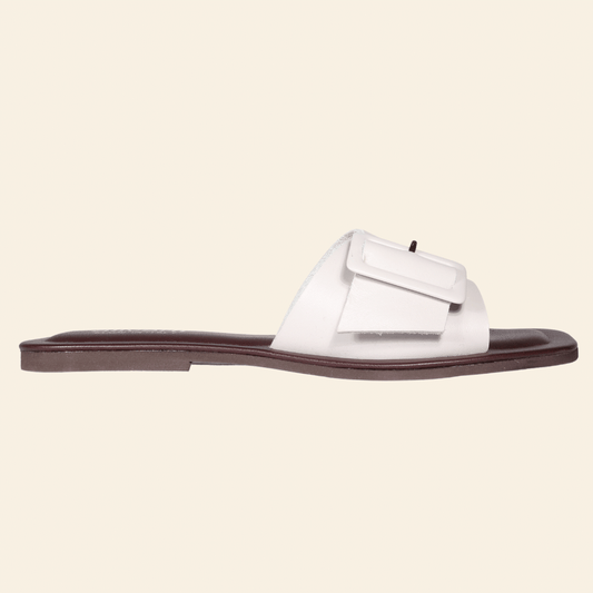 Ladies Italian Genuine Leather Sandal in Ivory by Aliverti